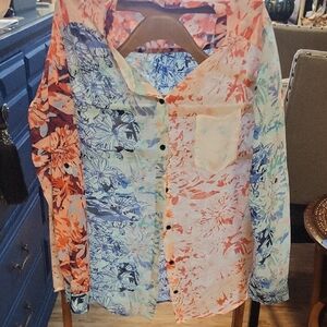 Colorful Floral Button-Up Shirt